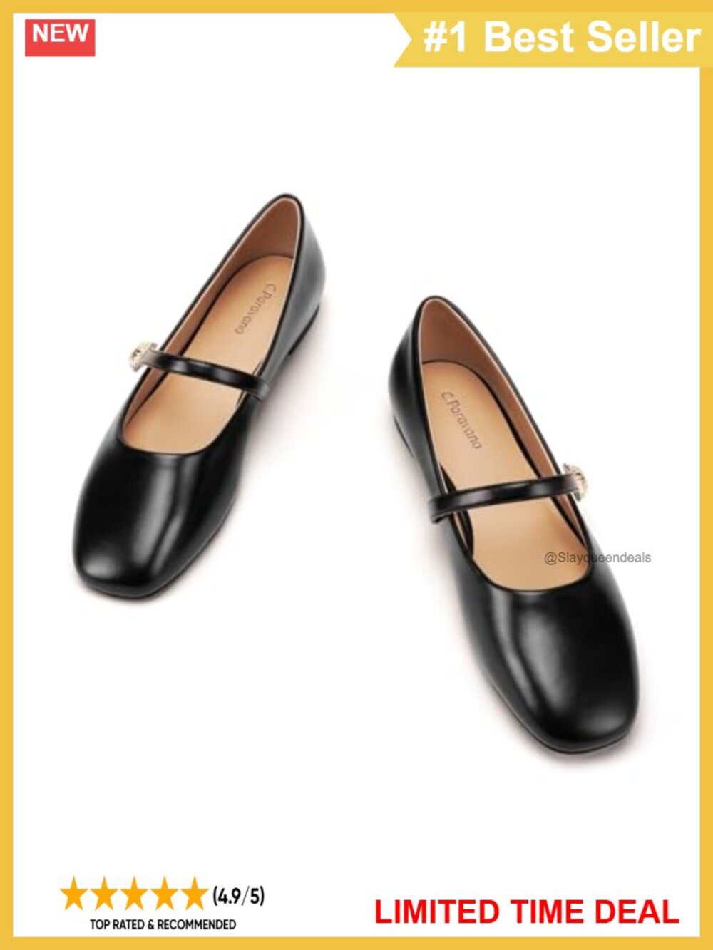Mary Jane Flats Square Toe Slip-On Ballet Shoes Lambskin Lined